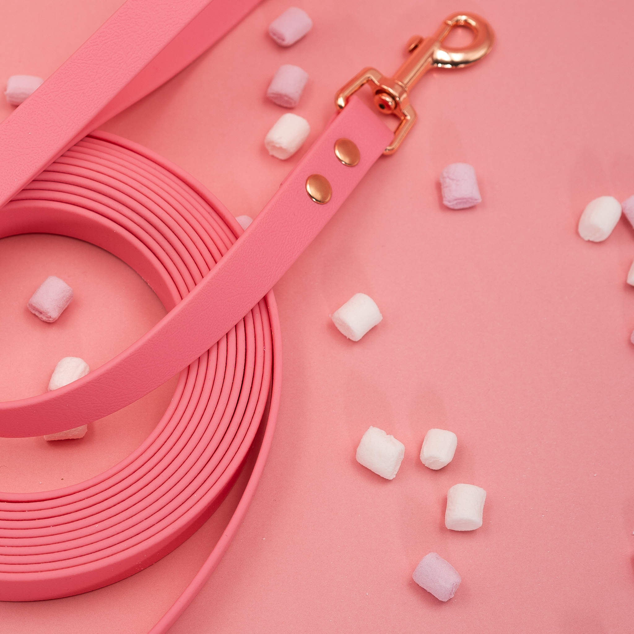 biothane smycz rozowa